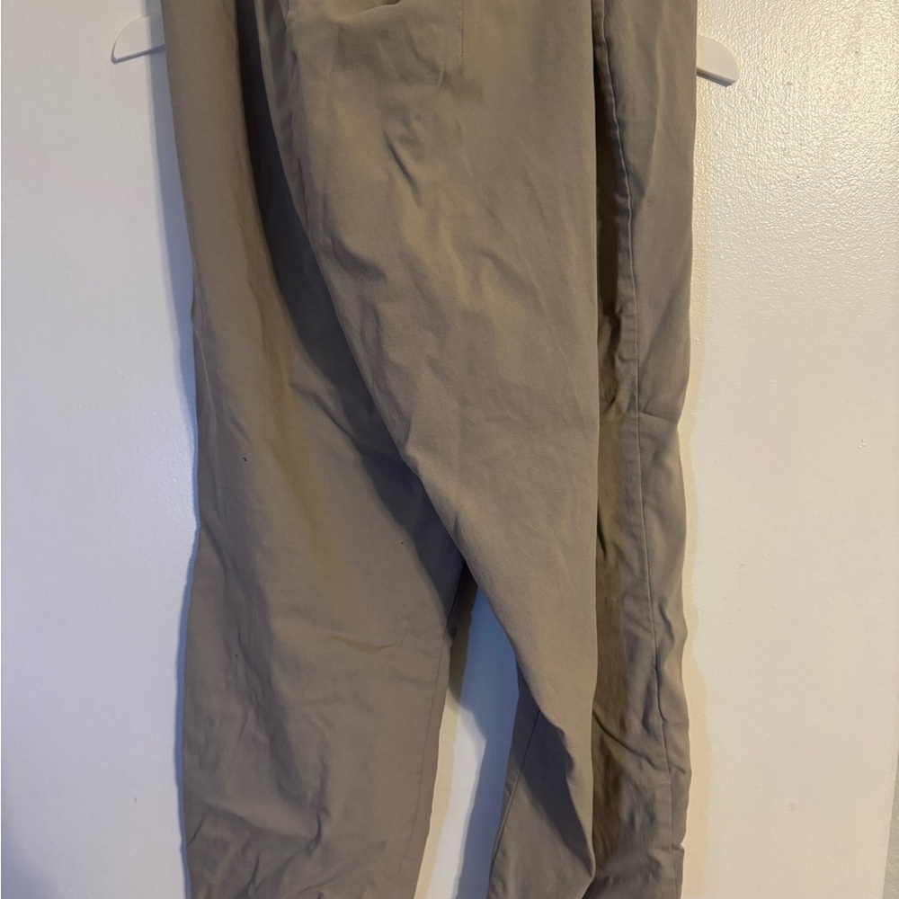 Alfani Tan Capris with Lightweight Fabric and Straight Leg Design